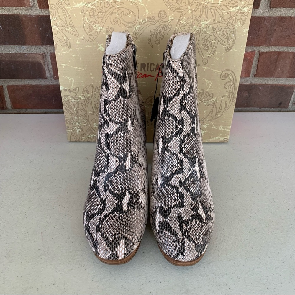 American Rag Women’s Hayes Snake Print Leather Block Heel Ankle Boots US 9 M - Picture 2 of 8
